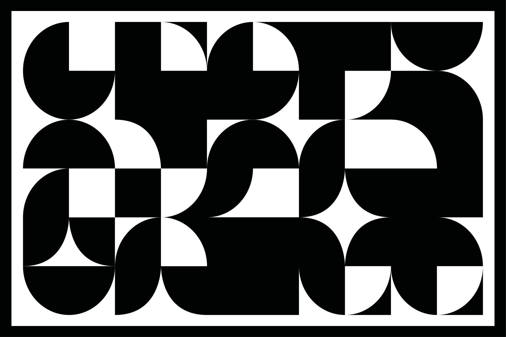 Tappeto vinile geometrico motivo artistico cerchi neri - TenStickers