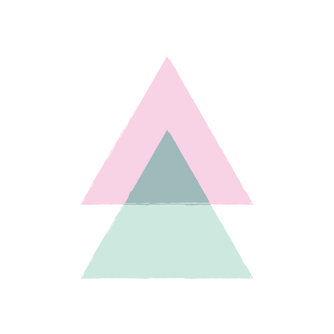 Tappeto vinile geometrico triangoli rosa e blu - TenStickers