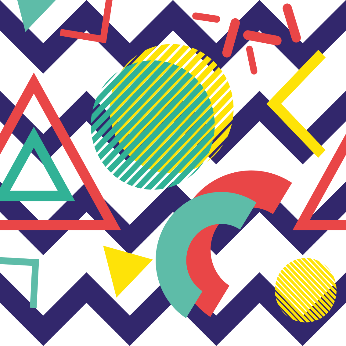 Tappeto vinile geometrico colori forti pittura geometrica - TenStickers