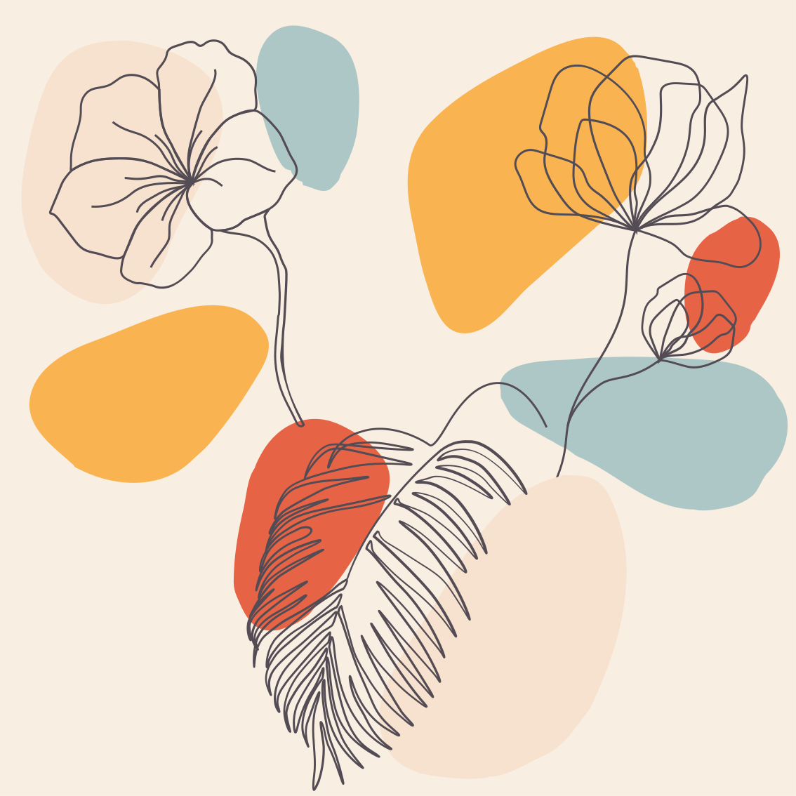 Tappeto vinile geometrico arte botanica per pareti - TenStickers