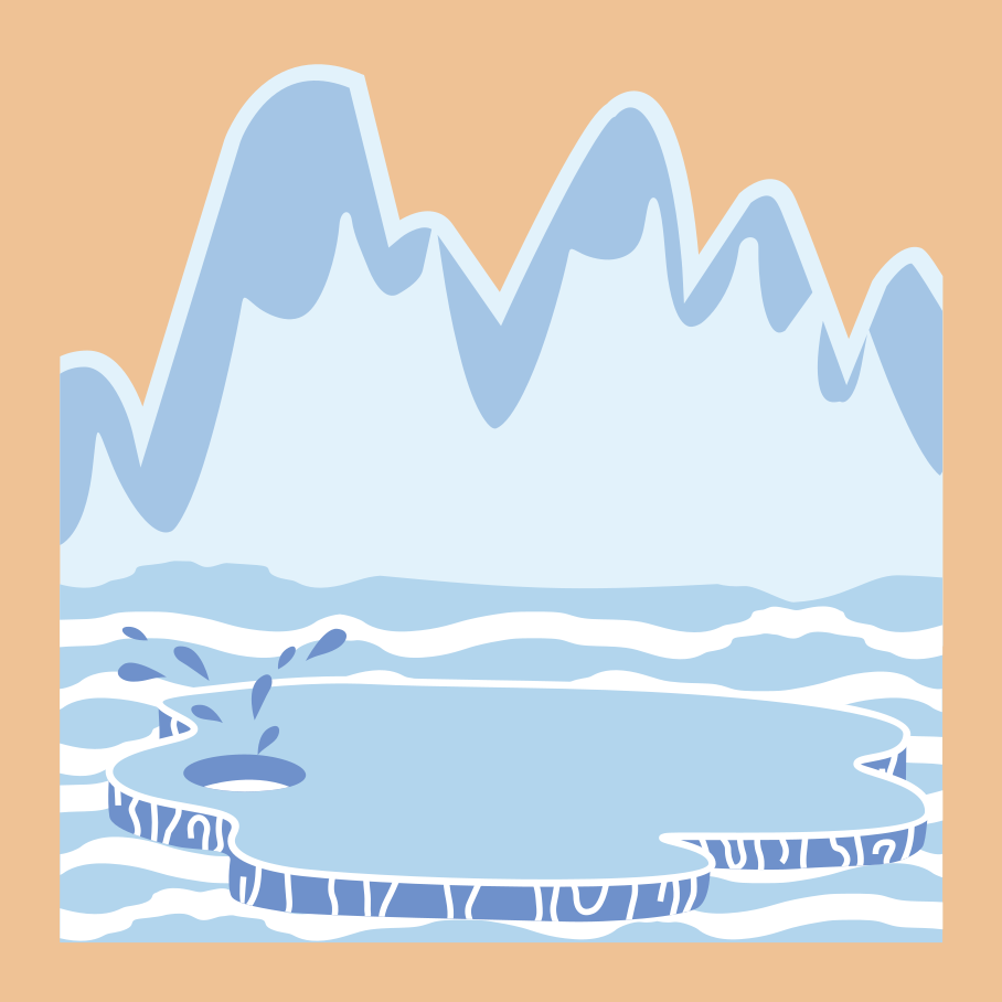 Tappeto vinile per bambini montagne di ghiaccio blu - TenStickers