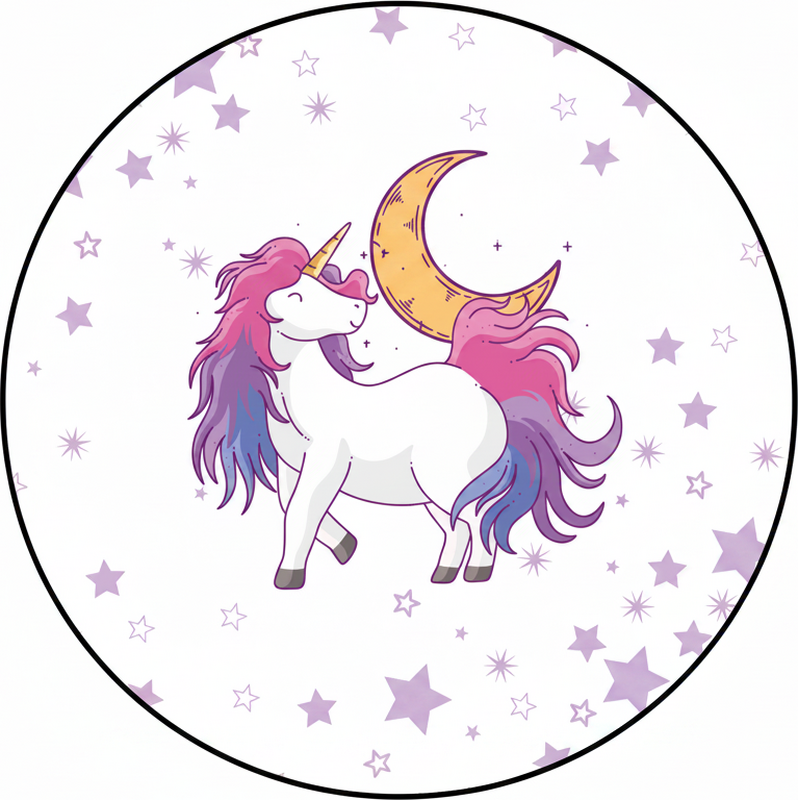 Tappeto vinile per bambini unicorno e luna - TenStickers