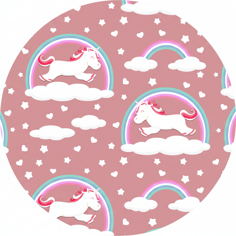 Tappeto vinile per bambini con motivo unicorni e arcobaleni - TenStickers