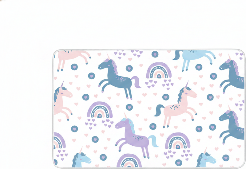 Tappeto vinile per bambini con unicorni pastello - TenStickers