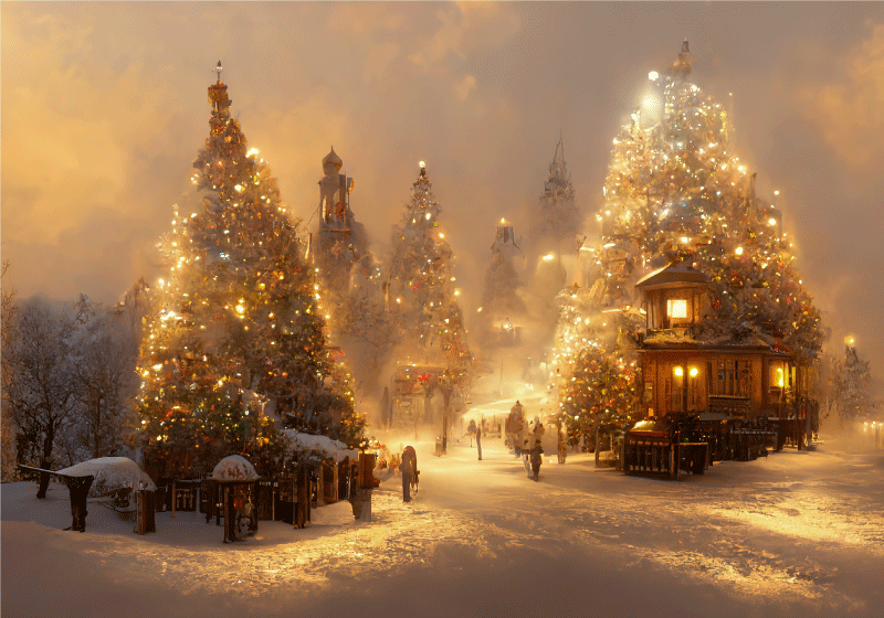 Tappeto vinile natale paesaggio invernale - TenStickers