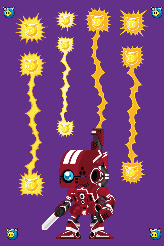 Tappeto vinile giochi robot in azione - TenStickers