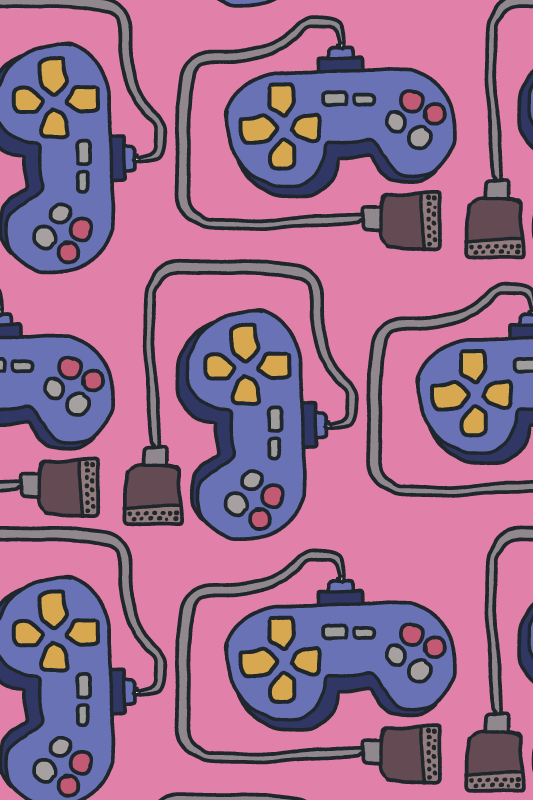Tappeto vinile giochi motivo controller retro - TenStickers