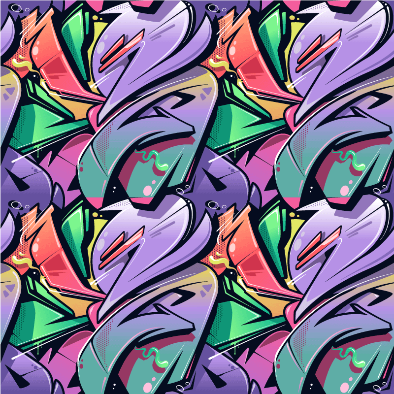 Zerbino pvc arte di strada graffiti colorati - TenStickers