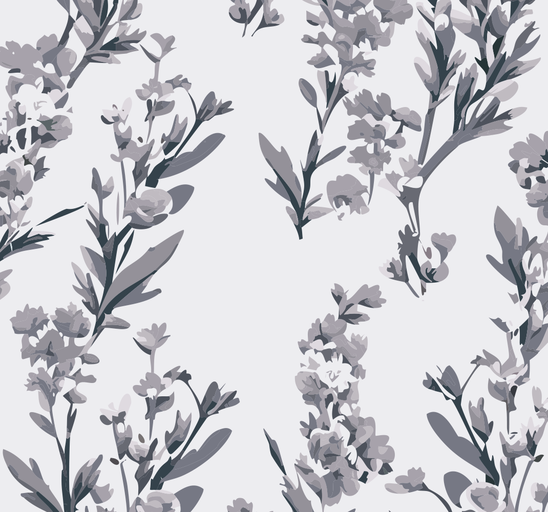 Tappeto vinile grigio design floreale - TenStickers