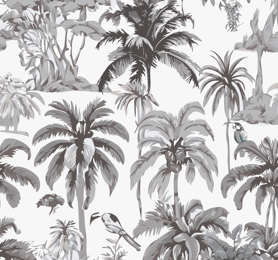 Tappeto vinile grigio palme - TenStickers
