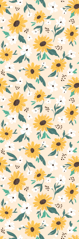 Passatoia corridoio vinile sfondo beige girasole - TenStickers