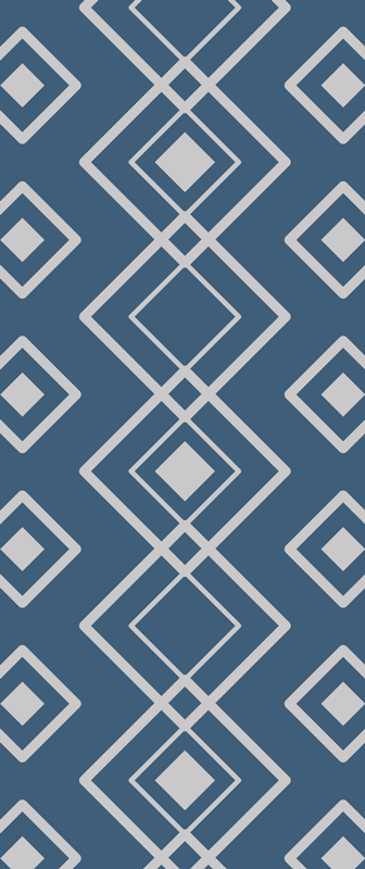 Passatoia corridoio vinile geometrica blu navy - TenStickers