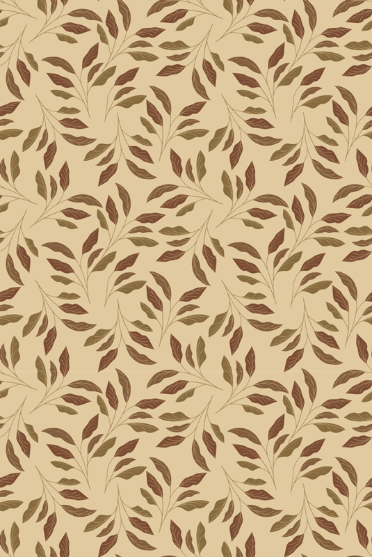 Tappeto vinile beige eleganza fogliosa - TenStickers