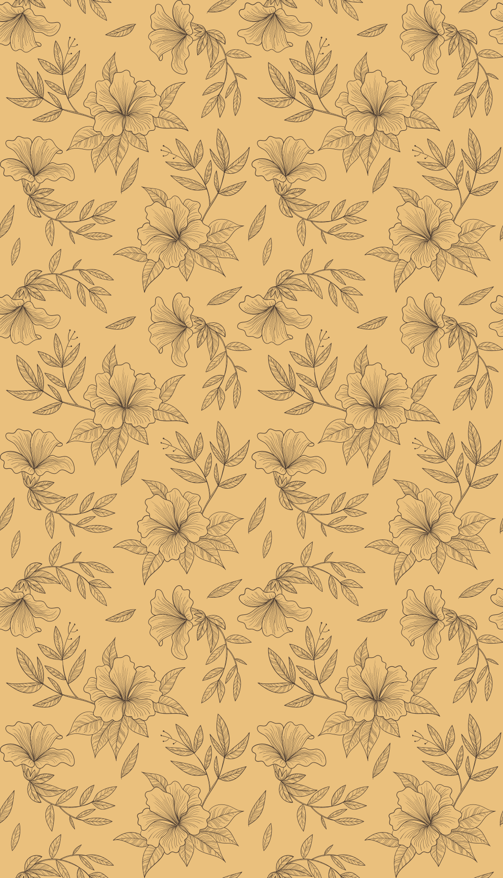 Tappeto vinile beige fiori silhouette belli - TenStickers