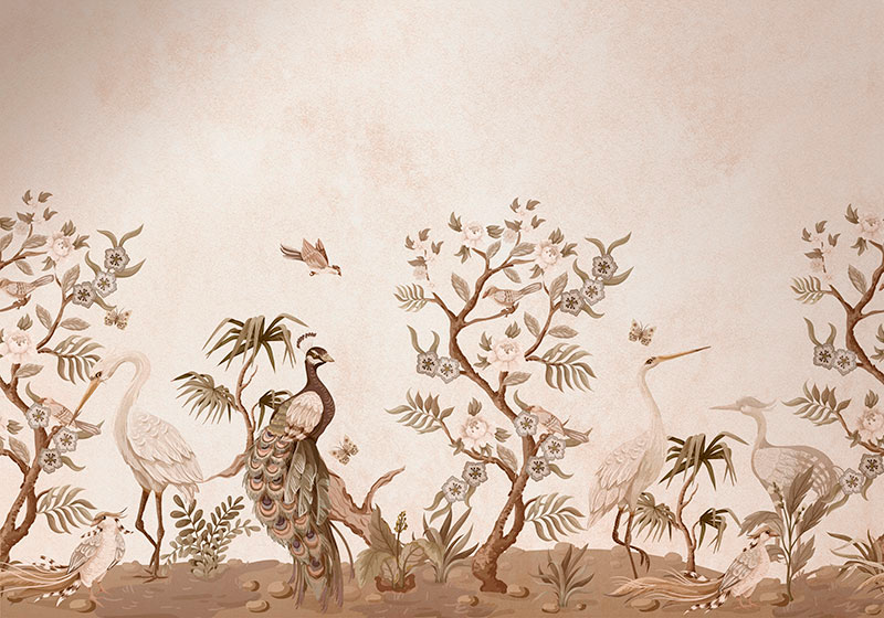 Tappeto vinile beige fauna vintage - TenStickers