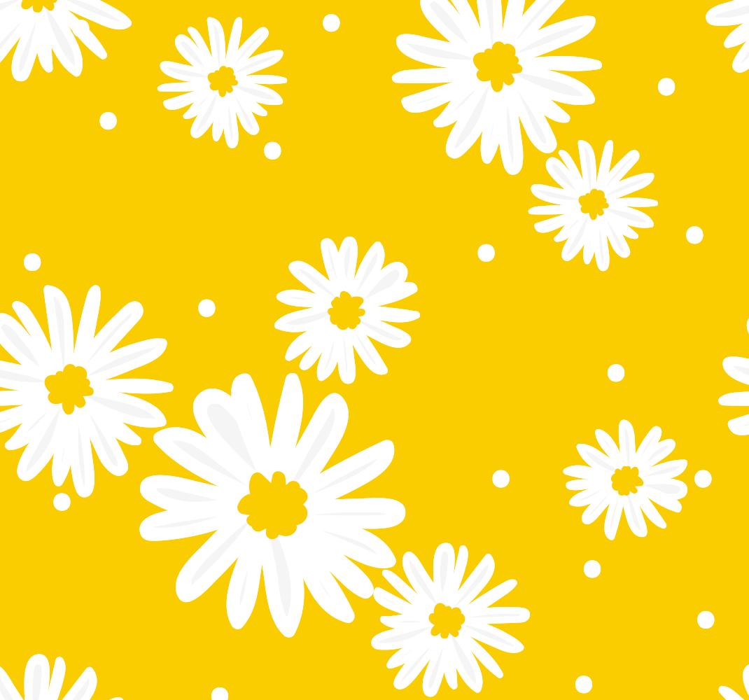 Tappeto vinile giallo fiori di margherita su sfondo giallo - TenStickers