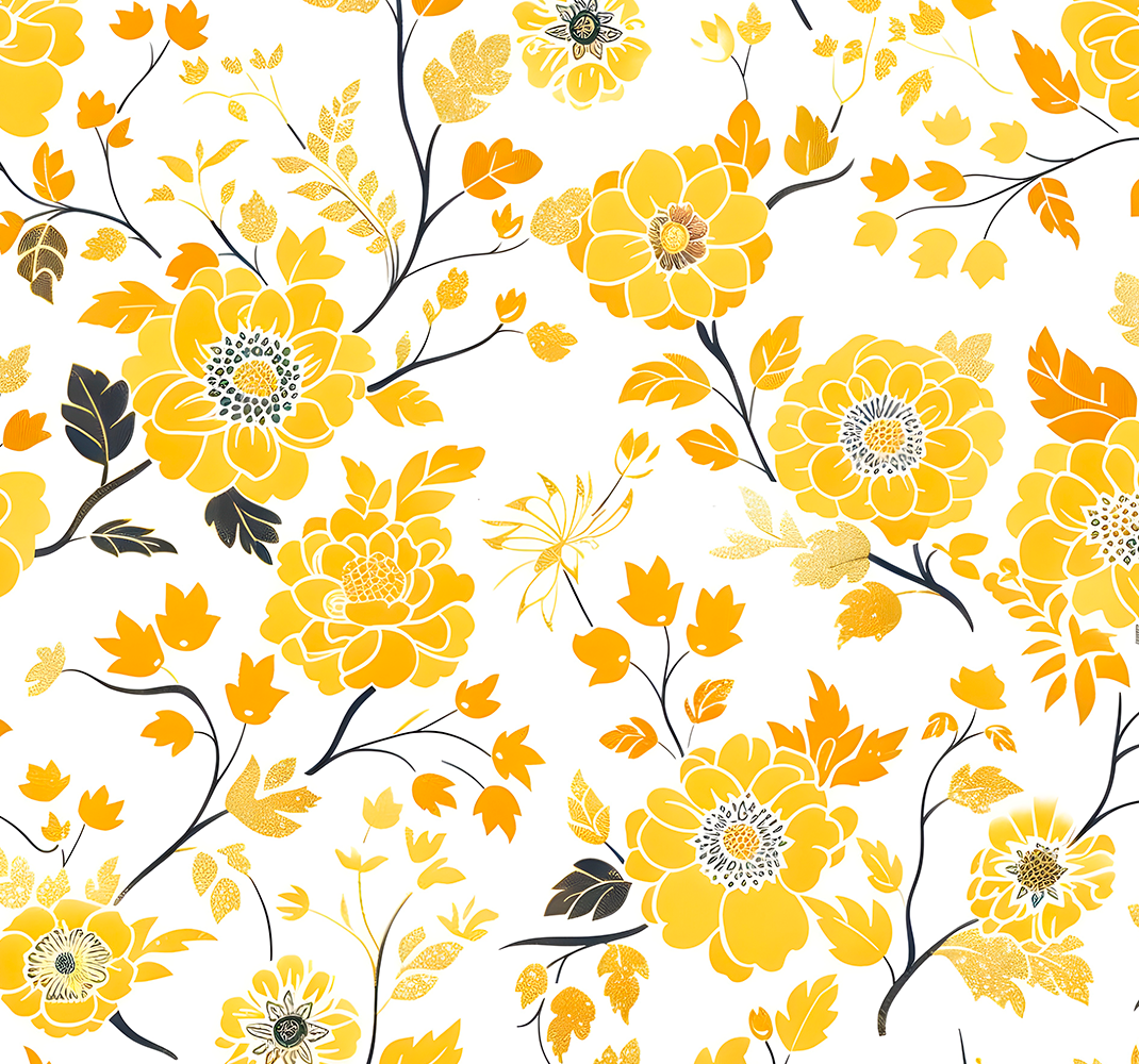 Tappeto vinile giallo stile giapponese - TenStickers