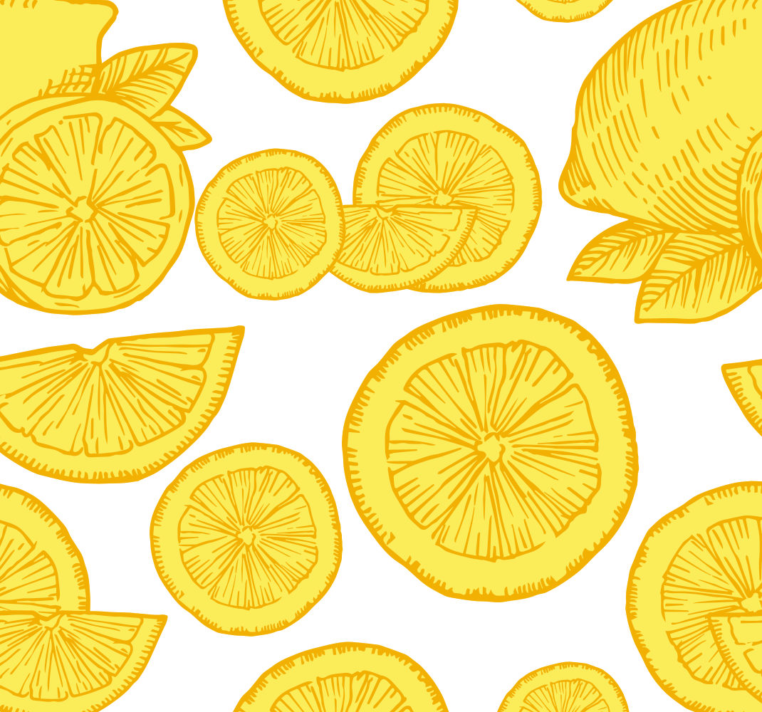 Tappeto vinile giallo schizzo di arance e limoni - TenStickers
