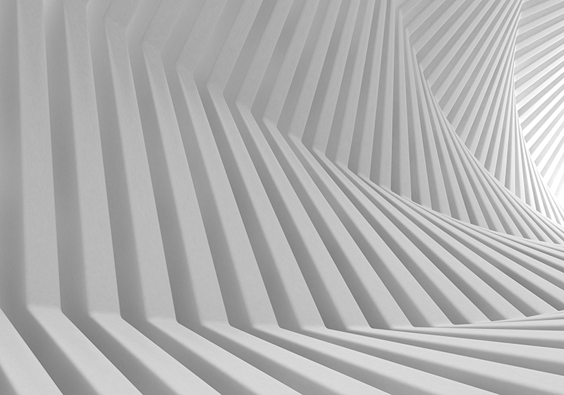 Tappeto vinile bianco onde geometriche astratte - TenStickers
