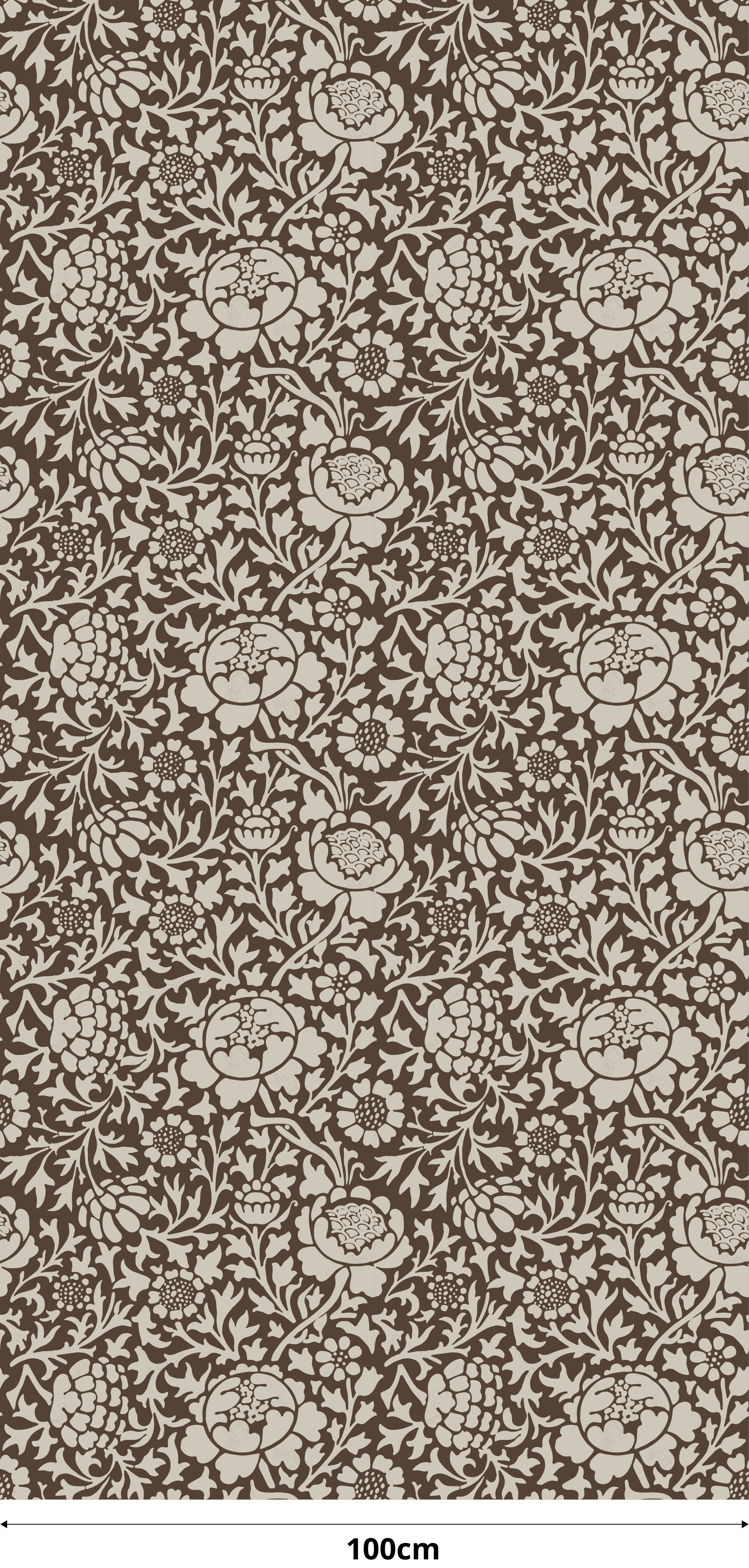 Tappeto vinile marrone stampa floreale vintage - TenStickers
