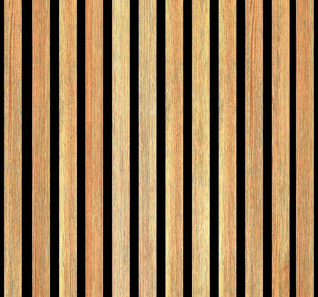 Tappeto vinile marrone listelli in teak - TenStickers