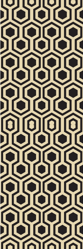 Tappeto vinile marrone design esagonale cosmopolita - TenStickers