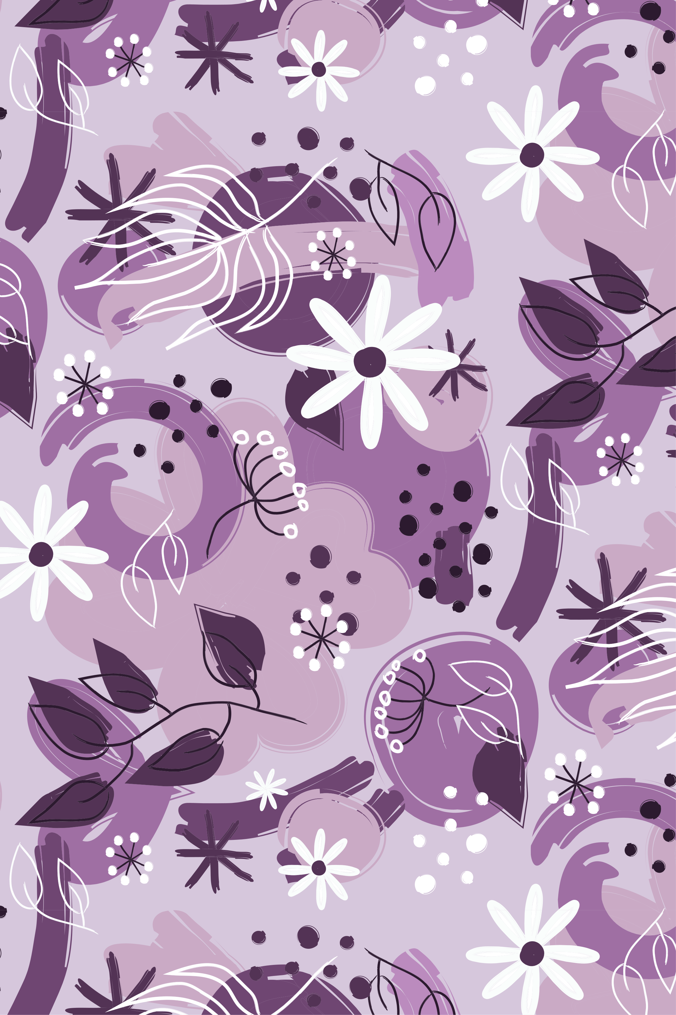 Tappeto vinile viola fiori viola diversi - TenStickers