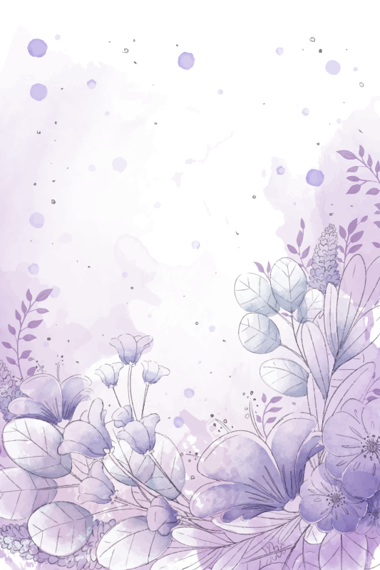 Tappeto vinile viola fiori viola e blu - TenStickers