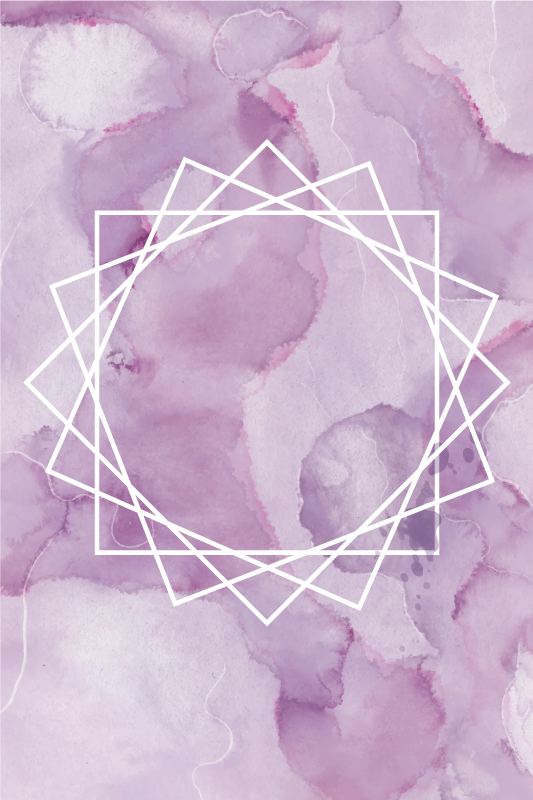 Tappeto vinile viola con cornice poligonale scura - TenStickers