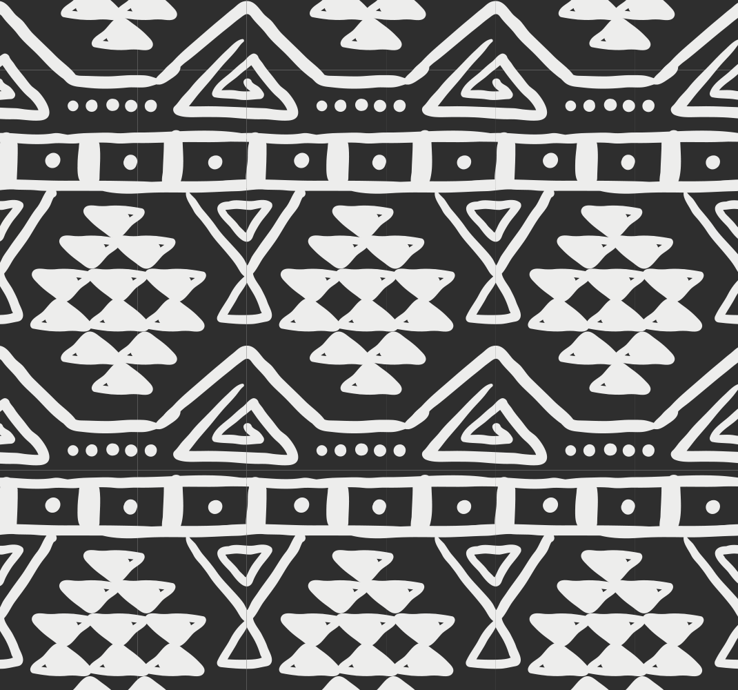 Tappeto vinile nero motivo boho bianco e nero - TenStickers