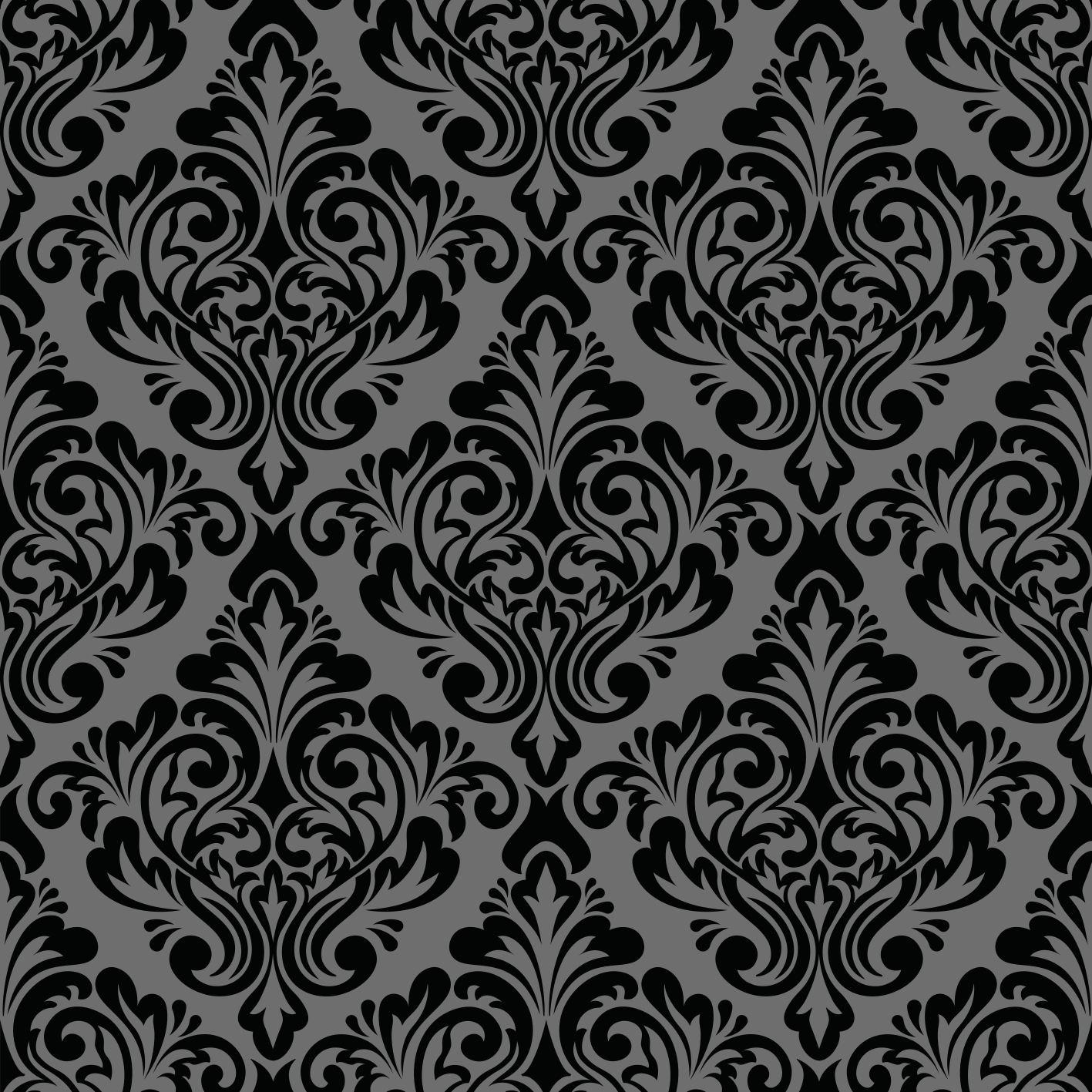 Tappeto vinile nero damascato vintage - TenStickers