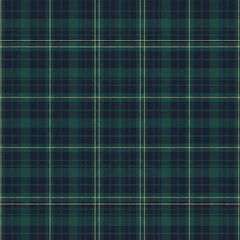 Tappeto vinile verde tartan scuro - TenStickers