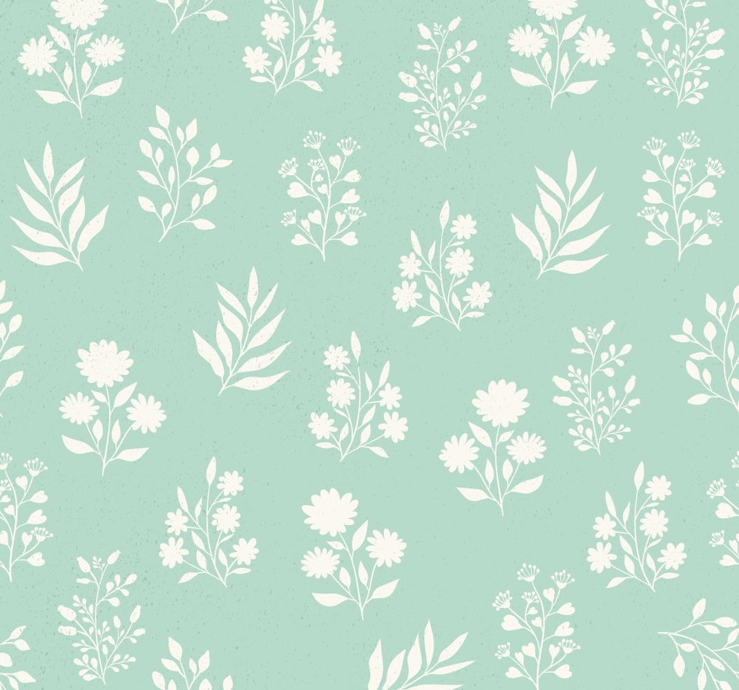 Tappeto vinile verde motivo fiori piccoli - TenStickers