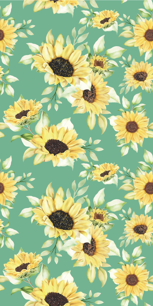 Tappeto vinile verde design floreale primaverile - TenStickers