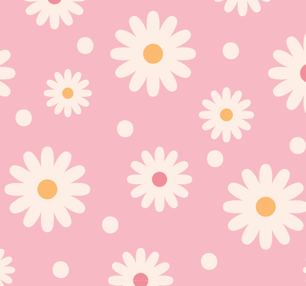 Tappeto vinile esterno fiori di campo su sfondo rosa - TenStickers
