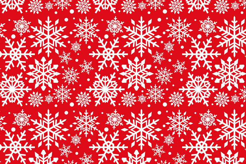 Tappeto vinile rosso fiocchi di neve rossi - TenStickers