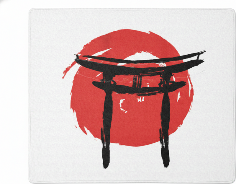 Tappeto vinile rosso cancello giapponese dipinto - TenStickers