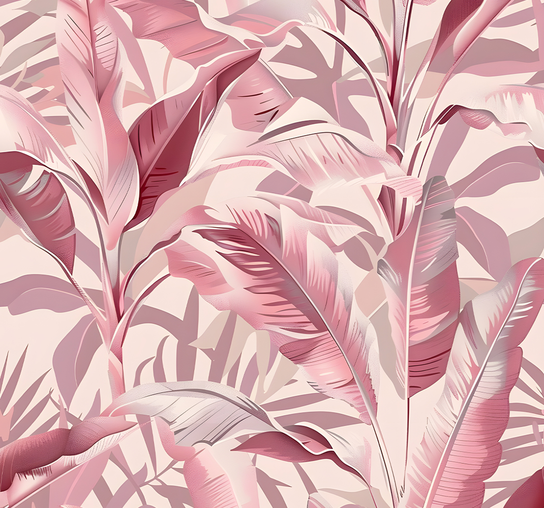 Tappeto vinile rosa foresta pluviale - TenStickers