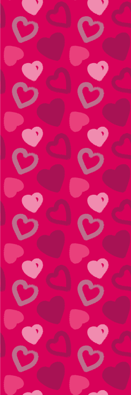 Tappeto vinile rosa cuori fucsia - TenStickers