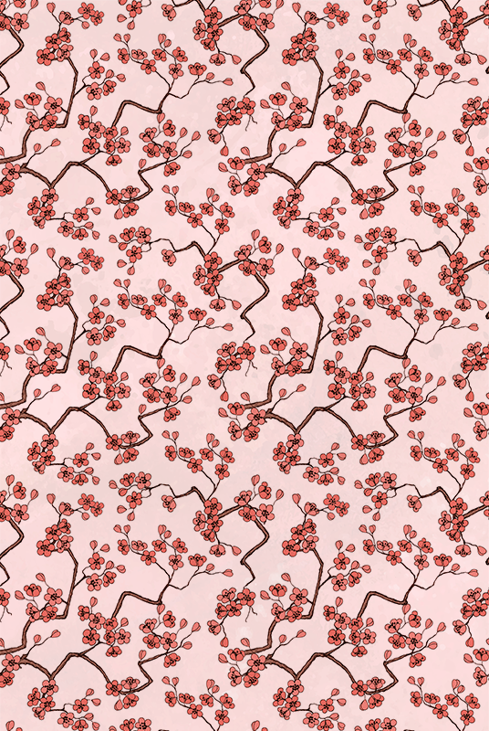 Tappeto vinile rosa fiori di ciliegio - TenStickers
