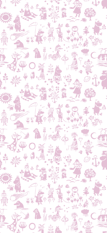 Tappeto vinile rosa carta da parati moomin rosa - TenStickers