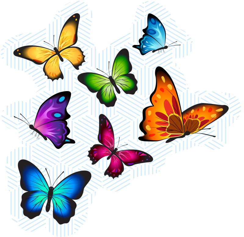 Tappeto di vinile animali collezione di farfalle colorate - TenStickers