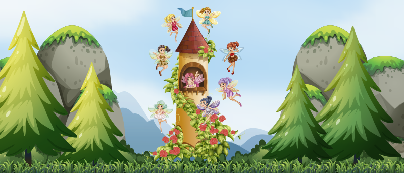 Tappeto vinile per bambini area giochi nel bosco incantato - TenStickers