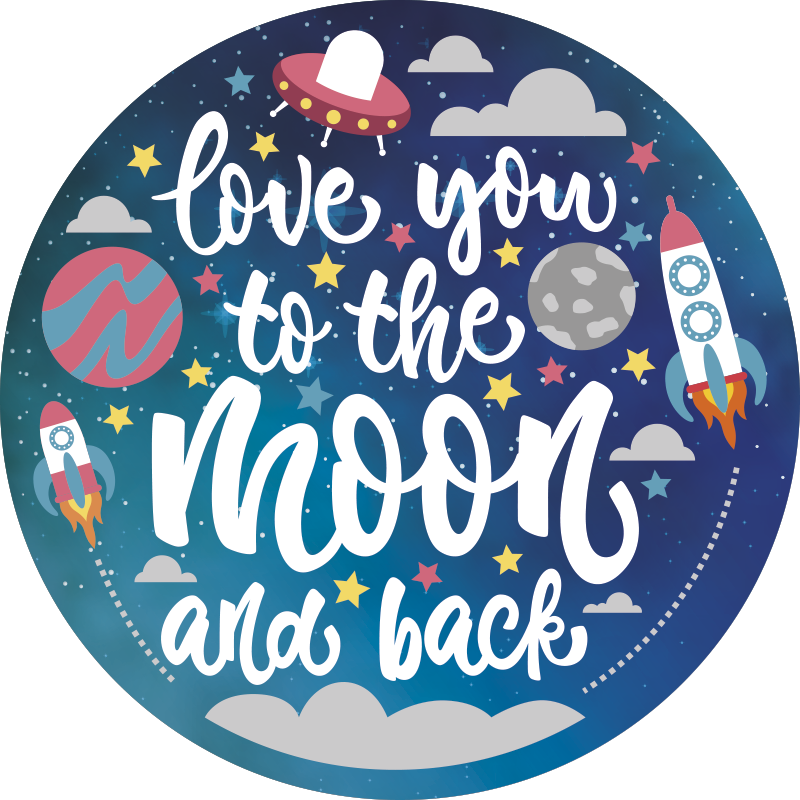 Tappeto vinile frase design circolare celestiale - TenStickers