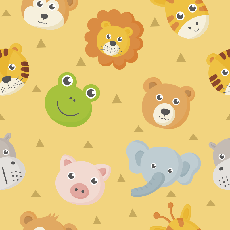 Tappeto vinile bebé area giochi colorata per animali - TenStickers