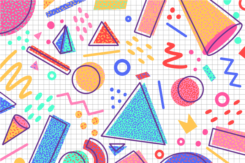 Tappeto vinile moderno design di forme geometriche colorate - TenStickers