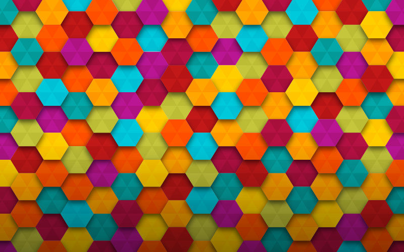 Tappeto vinile geometrico motivo esagonale colorato - TenStickers