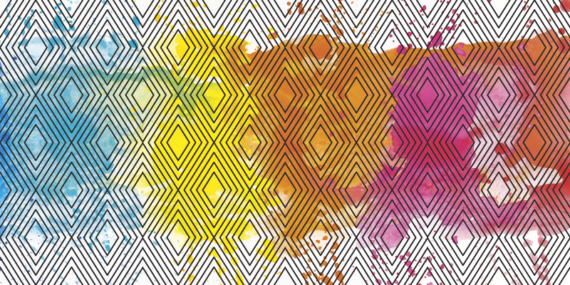 Tappeto in pvc moderno modello geometrico multicolore - TenStickers