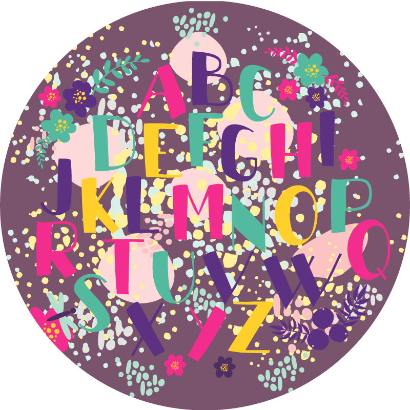 Tappeto vinile alfabeto disco educativo alfabetico - TenStickers