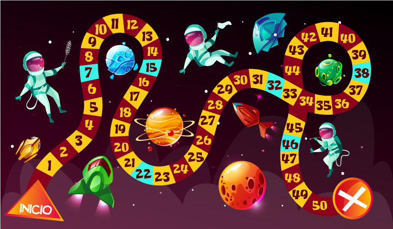 Tappeto vinile giochi gioco di avventure spaziali - TenStickers